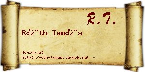 Róth Tamás névjegykártya